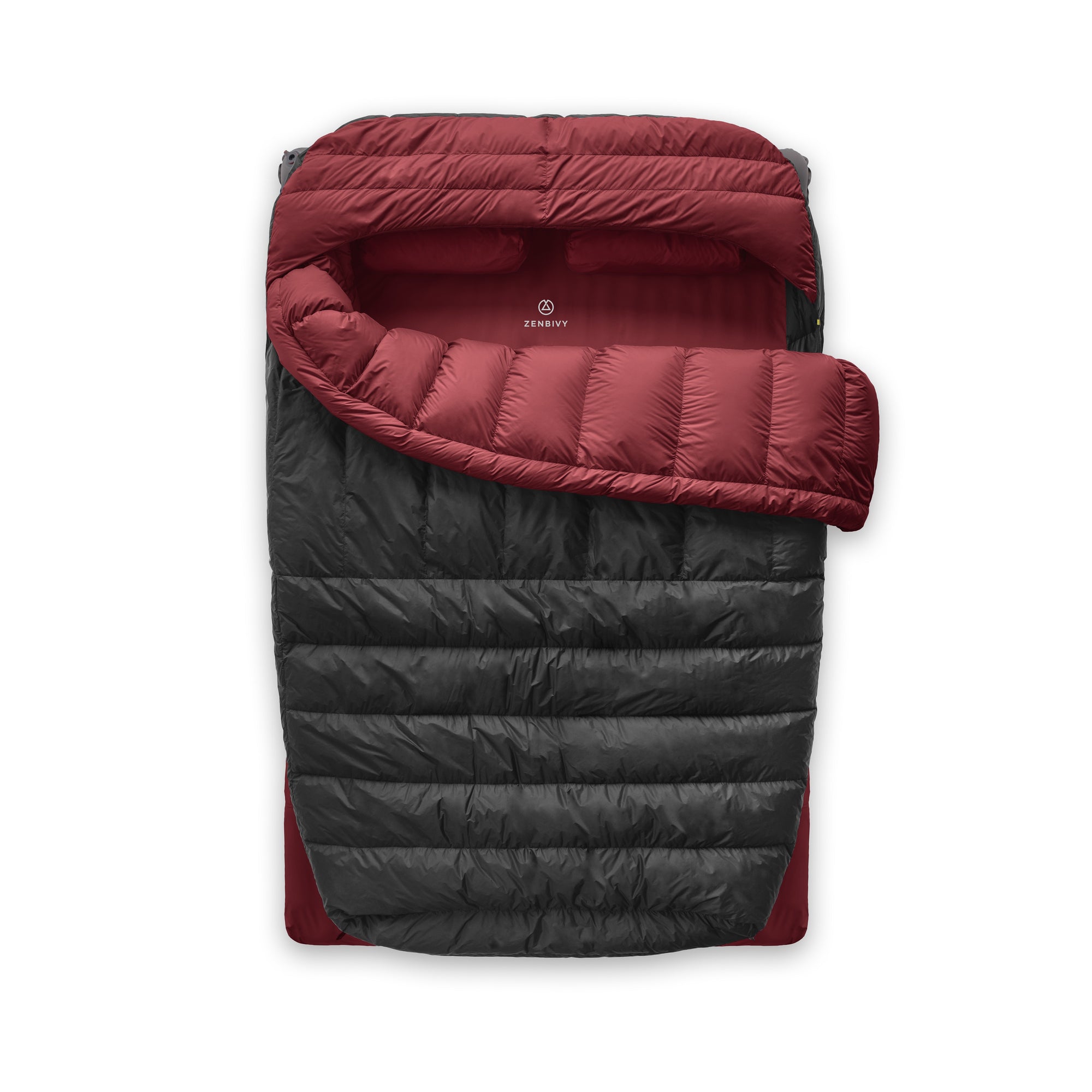 Light Bed Double Black Burgundy | Zenbivy Sleeping Bag Systems